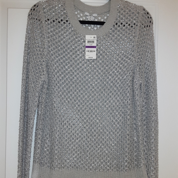 BAR lll Metallic silver sheer sweater - Picture 4 of 7